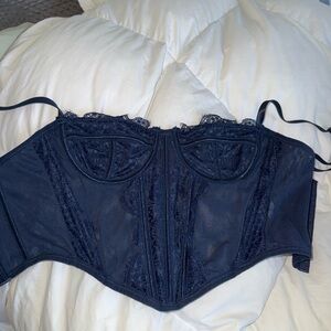 Halloween Navy Lace Bustier, ryan destiny blue corset